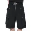 Men's Shorts Men Fashion 2024 Summer Black White Loose Casual Pocket Splicing Baggy Short Pants For Male