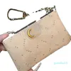 7Style Letter Designer Keychains Leather Holders Key Pouch Purse Unisex Fashion Womens Mens Card Holder Coin Purses