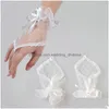 Bridal Gloves Ivory Lace Mittens Short Wedding Party Fingerless Accessories Mariage High Quality Drop Delivery Events Dhdk4