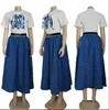 Letnie wysokiej jakości damskie modne mody Dwuczęściowe krótkie kobiety (top+luźna plisowana spódnica) projektantka damska dwuczęściowa sukienka J2857
