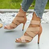 SURES BUTS Kobiety Pumps 2024 Sping Summer Peep Stop High Heels puste Rzym Cienka pięta seksowna imprezowa kobieta Zapatos de Majer