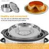 Baking Moulds Flan Mold Set 304 Stainless Steel Flan Pan Mold with Lid 1.5QT Flan Baking Mold Round Cake Baking Flan Maker Cheesecake Pans L240319