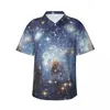 Chemises décontractées pour hommes Bling Star Chemise hawaïenne Mens Beach Astro Galaxy Imprimer Manches courtes Streetwear Design Trendy Blouses surdimensionnées