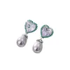 Boucles d'oreilles EYER Brillant Vintage Déclaration Zircon Géométrique Coeur Dangle Goutte Pour Les Femmes Cadeaux De Fête De Mariage En Gros Bijoux