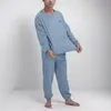 Mannen Nachtkleding Mannen Flanellen Pyjama Set Winter Warme Losse Homewear Kleding Past Lange Mouw Nachtjapon Pijama Hombre