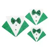 Vêtements pour chiens Foulards Foulard Patrick Day Bandanas Collier avec nœuds papillon Bavoir Vert