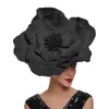 Vrouwen grote bloemenband boog fascinator hoed hoofdress bruids make -up prom fotoshoot fotografie haaraccessoires