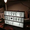 Night Lights Light Box With 96 Letters Cards Lamp USB/ Battery Powered For Birthday Party Living Room Decoration