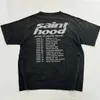 Heren T-shirts Nieuwe Stijl Saint Zomer Heren Motorfiets Print Straat Vintage Tee Gewassen Korte Mouw J240319