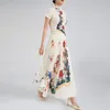 فساتين العمل Yudx Miyake Plateed Fashion Suit Women Retro 2024 Summer Printing Slim Thin Reducty Peplum Long Skirt