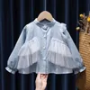 Baby Girl Cotton Shirt Long Sleeve Infant Toddler Child Turn Down Collar Blouses Solid Spring Autumn Summer Baby Clothes 1-7Y 240314