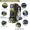 Covers Night Cat wandelen Backpacks 70L Camping Backpacking Packs For Men Women Lightweight Outdoor voor reizen, geen intern frame