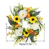 Decorative Flowers Spring Wreath For Front Door Four Seasons Greenery Round Artificial Home Decor Festival Indoor Outdoor Wall Farmhouse