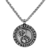 Colliers pendentif design de mode nordique nouveau acier inoxydable Viking Rune Yin Yang griffe d'ours pendentif rond pour hommes et femmes collier bijoux