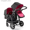 Barnvagnar# nya tvillingar baby barnvagn 2 i 1 travel baby vagn nyfödda förenliga barn barnvagn dubbel baby barnvagn fyra hjul l240319