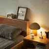 Tischlampen Holzpilze Nachtlicht LED mit Touch-Schalter USB aufladbar dimmbar für Schlafzimmer Kinderzimmer Schlafen