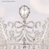 Diademi di lusso rotondo strass cristallo corona nuziale sposa diademi e corone regina diadema sposa corona accessori gioielli per capelli da sposa Y240319