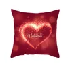 Taie d'oreiller pour la saint-valentin, lettre rouge, amour, peau de pêche, couverture imprimée, canapé de voiture, oreillers décoratifs