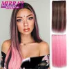 Synthetic Wigs Synthetic Wigs Synthetic One Piece Clip In Hair Heat Resistant 5 Clips Long Straight Colorful Hairpiece for Women Natural Fake Hair 240328 240327