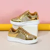 Scarpe casual Primavera Oro Vulcanizzato Slip On Stringate Sneakers da passeggio Donna e uomo 2024 Amanti della moda e del comfort all'aperto