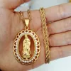 Fashion Design Pendant Necklaces Stainless Steel Jewelry Gold Virgin Mary Pendant Commemorative Medal Jesus Pendant Hip-hop Jewelry