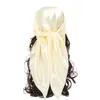 Шарфы Мягкий атласный шелковый шарф Роскошный легкий 90 см чистый цвет шаль хиджаб корейский стиль голова песчаный пляж