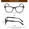Sonnenbrille Quadratische Lesebrille Damen Herren Vintage Reisnagel Presbyopie Rezeptbrille 1.0 Eltern Geschenk