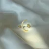 Anello in oro 18 carati con stella di luna per donna festa in argento sterling 925 5A zirconi amore anelli con diamanti gioielli di lusso per amiche delle donne confezione regalo apertura regolabile