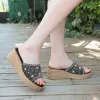 Slippers Summer Wedge Slippers Platform High Heels Women Slipper Ladies Outside Shoes Basic Clog Wedge Slides Flip Flop Sandals