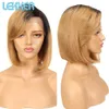 Synthetische pruiken Kanten pruiken Lekker Ombre Blond Bruin Kort Recht Bobkapsel 13x6x1 Kanten Voorkant Pruik van echt haar voor dames Braziliaans remy-haar Wear to go 12 pruiken 240328 240327