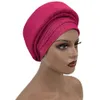 Блестящая африканская женская тюрбанная шапка-мусульманка, повязка на голову
