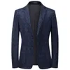 Mäns kostymer 2024 Autumn Winter Corduroy Jacquard Weave Blazer Jacket Slim Fit Outwear Smart Casual High Quality Young Men Suit