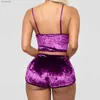 Vêtements de nuit pour femmes Sexy femmes velours pyjamas ensemble sans manches haut court nœud Camisole shorts vêtements de nuit d'été Lingerie 2 pièces tenue 2021 A30C24319