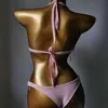 2st Sexiga kvinnor Summer Bikini Set Bra Metal Fittin G-String Thong Beach kostym Baddräkt Badklubbfest som bär 2130