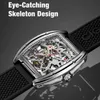 ساعة Wristwatches Ciga Design Series Skeleton Automatic Mechanical Watch Men Stainless Steel Packaging الياقوت السيليكون Clastal Leather اثنين من الأشرطة 240319