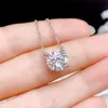 Moissanite halsband 0,5ct 1CT 2CT 3CT VVS Lab Diamond Pendant Sier For Women Wedding Party Anniversary Gift Simple Charms