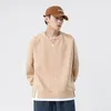 Sudadera holgada y a la moda para hombre, sudadera de felpa con cuello redondo pesado, chaqueta de manga larga para hombre, novedad de 2024