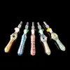 16cm Heaady Color Glass Nector Collector Quartz Nails Kits 10mm Male Joint Dab Mini Oil Rigs NC16