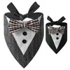 Dog Apparel Formal Tuxedo Adjustable Wedding Bandana With Bowtie For Small Medium Large Dogs Pet Supplies