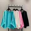 Kvinnors hoodies tröjor överdimensionerade tröjor kvinnor mode lösa bat ärm koreansk topprock vår höst trend college stil tunn pullover y2k klädl2403