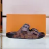 여성용 슬리퍼 Bom Dia Genuine Leather Sandal Slide Luxurys 디자이너 노새 평평한 최고 품질 캐주얼 신발 Mans 여름 플랫폼 슬라이더 Sandale Lady Size 38-45 MFR001