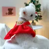 Vêtements pour chiens Chat Costume de Père Noël Chiens Robes rouges de Noël Vêtements d'extérieur épais Tenue de festival pour animaux de compagnie