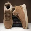 Boots High Top Boots Men's Winter Sneakers Motorcycle Ankle Military Cotton Wool Shoes For Men Winter Boots Man Shoes