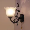 Lampada da parete Balcone Luci antiche Illuminazione da bagno Luce da specchio a LED Scala vintage Corridoio Corridoio Vetro con interruttore a tirante