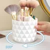 Makeup Brushes Rotertable Brush Storage Box Desktop Round Eyebrow Pencil Lipstick Holder Organizer Cosmetics Container