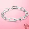 Bangle Originele gouden kleur Me armband 925 zilveren Me karabijnhaak Chain Link Femme armband dames sieraden voor cadeau Pulseira 240319