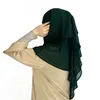 Vêtements ethniques Trois couches Musulman Islamique Mousseline Khimar Hijab Foulard Wrap Châles Arabes Turquie Malaisie Turban Femmes Prière Chapeaux