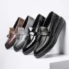 Chaussures yomior British Men habiller chaussures en cuir doux décontracté et vintage lifteurs de mariage