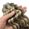 Extensions NNHAIR 100% Extensions de cheveux humains bande en paquets de cheveux bouclés Remy pour les femmes 18 pouces