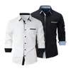 Men's Casual Shirts Men Spring Shirt Colorblock Plaid Print Single-breasted Slim Fit Long Sleeve Lapel Business Cardigan Coat